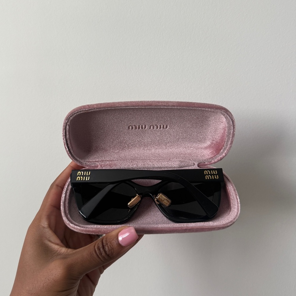 Miu Miu Black Sunglasses with Pink Case
